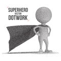 Dotwork Halftone Vector Superhero