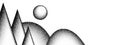 Dotwork mountain grain pattern background. Black noise stipple dots hill. Dotted vector