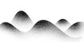 Dotwork mountain pattern background. Black noise stipple dots hills. Dotted vector