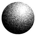 Dotwork noise gradient circle. Sand grain effect. Black noise stipple dots pattern. Abstract grunge dotwork gradient