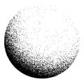 Dotwork noise gradient circle. Sand grain effect. Black noise stipple dots pattern. Abstract grunge dotwork gradient