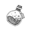 Dotwork Poison Bottle Royalty Free Stock Photo