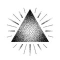 Dotwork raster triangle with rays