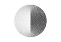 Dotwork Sphere abstract background. Black noise stipple dots circle. Dotted vector Royalty Free Stock Photo