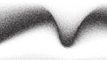 Dotwork wave pattern background. Black noise stipple dots. Dotted vector