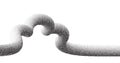 Dotwork wave pattern background. Black noise stipple dots zig zag cloud. Curve dotted sand vector