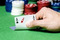 Double ace in poker Royalty Free Stock Photo