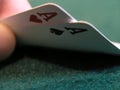 Double ace poker hand Royalty Free Stock Photo