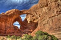 Double arch in Arches national park Royalty Free Stock Photo