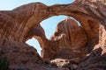 Double Arch in Arches National park, Moab Utah USA Royalty Free Stock Photo