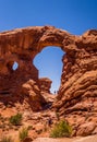 Natural parks of America. Arches National Park, Utah, USA. Natural stone arch from sandstone in the Moab Desert Royalty Free Stock Photo