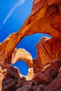 Double Arch in Arches National Park, Utah, USA Royalty Free Stock Photo