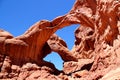 Double Arch is a close-set pair of natural arches - a famous landmark in Arches National Park in Utah, United States Royalty Free Stock Photo