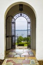 Double Arch Doorways or Ogees Looking out onto Bay, Vanderbilt Mansion Royalty Free Stock Photo