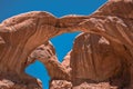Double arch, natural stone arch. Arches National Park, Utah, USA Royalty Free Stock Photo