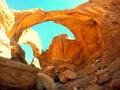 Double Arch, one of the famous landmark near Arches National Park, Moab, Utah, U.S.A Royalty Free Stock Photo