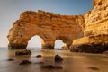 Double arch at Praia da Marinha Royalty Free Stock Photo