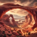 The Double Arch rock formation, Arches National Park Royalty Free Stock Photo