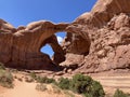 Double Arch, an rock formation of arches within the Windows area of Arches National Park