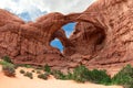 Double Arch in Utah Arches National Park Royalty Free Stock Photo
