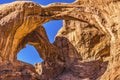 Double Arch Rock Canyon Windows Section Arches National Park Moab Utah Royalty Free Stock Photo