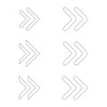 Double arrow glyph icon, rewinding button, navigation pointer