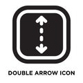 Double arrow icon vector isolated on white background, logo concept of Double arrow sign on transparent background, black filled Royalty Free Stock Photo