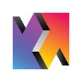 Double arrow. Unreal object. Color Pointer in two directions. Vector design element for you project Royalty Free Stock Photo