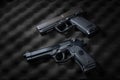 Double automatic pistols Royalty Free Stock Photo