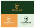 double ax and shield logo set. premium vector design. appear with several color choices. Royalty Free Stock Photo