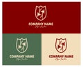 double ax and shield logo set. premium vector design. appear with several color choices. Royalty Free Stock Photo