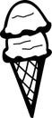 Double ball ice cream cone vector illustration Royalty Free Stock Photo