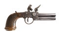 Double barrel flintlock pistol, 1700