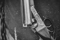 Double barrel shotgun for targets, trap shooting and sporting clays Royalty Free Stock Photo