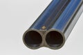 Double-barreled old shotgun macro Royalty Free Stock Photo