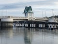 Double bascule bridge in Kappeln at the Schlei river. Royalty Free Stock Photo