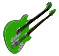 Double bass guitar with its parts vector or color illustration Royalty Free Stock Photo