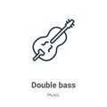 Double bass outline vector icon. Thin line black double bass icon, flat vector simple element illustration from editable music Royalty Free Stock Photo