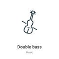 Double bass outline vector icon. Thin line black double bass icon, flat vector simple element illustration from editable music Royalty Free Stock Photo