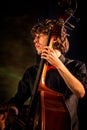 Double bassist of Leuven University Royalty Free Stock Photo