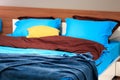 Double bed in the bedroom Royalty Free Stock Photo