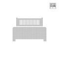 Double Bed Dot Pattern Icon. Hotel Room Dotted Icon Isolated on White Background. Vector Icon or Design Template Royalty Free Stock Photo