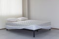 double bed frame with soft mattress cover