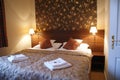 Double bed hotel room Royalty Free Stock Photo