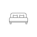 double bed icon. Element of otel and motels for mobile concept and web apps. Thin line icon for website design and development,