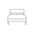 Double bed icon. Vector illustration, flat design Royalty Free Stock Photo