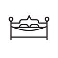 Double bed icon vector isolated on white background, Double bed sign , linear symbol and stroke design elements in outline style Royalty Free Stock Photo