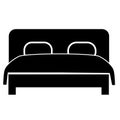 Double bed icon on white background. double bed sign. flat style. double hotel room symbol Royalty Free Stock Photo