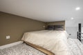 Double bed in loft loft Royalty Free Stock Photo