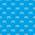 Double bed pattern seamless blue Royalty Free Stock Photo